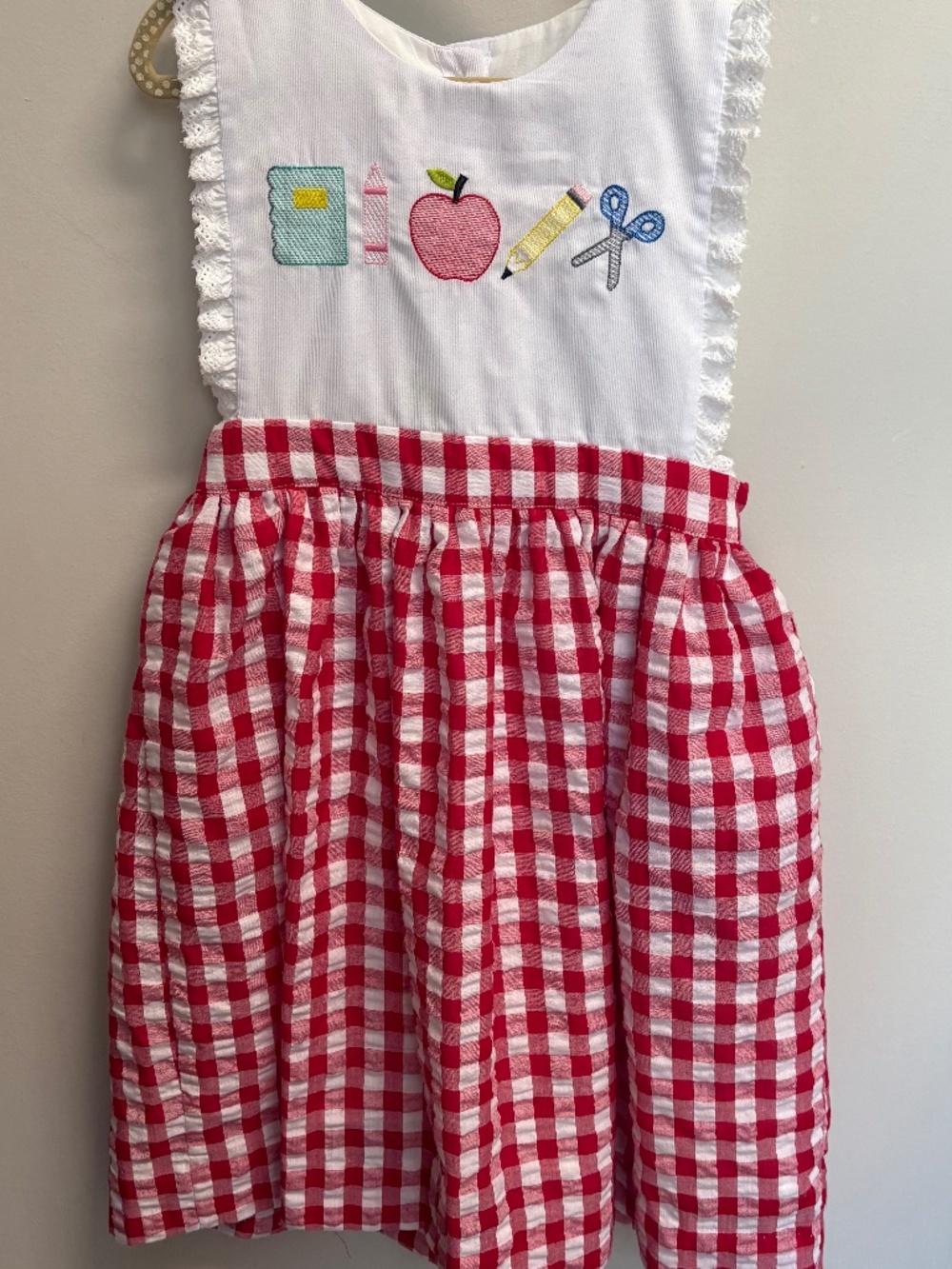 Smockingbird School Supply Appliqued Dress Size 6